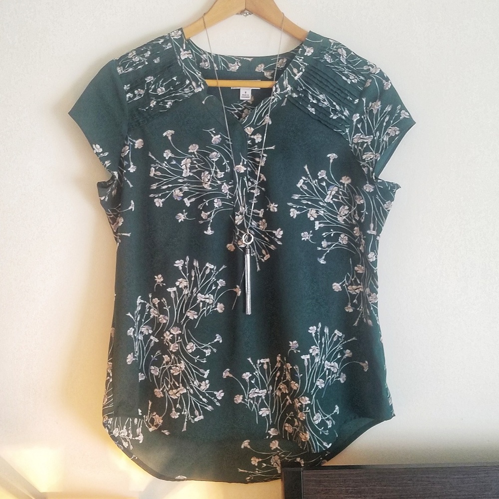 Dusty green floral top